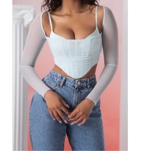Oh Polly *BRAND NEW* Light Blue Corset Top — Size US 4